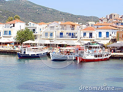 The old port, Skiathos town, Greece.