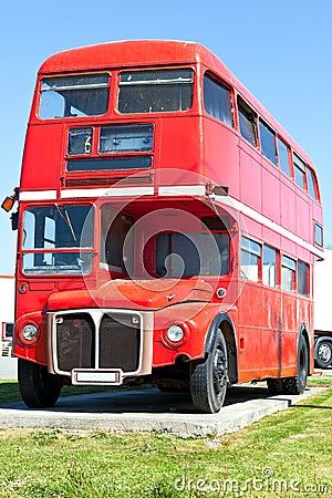 Old Red London Double Decker Bus