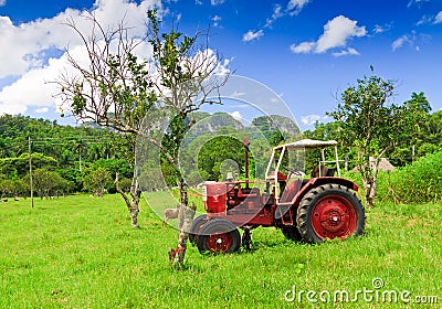 Old red tractor