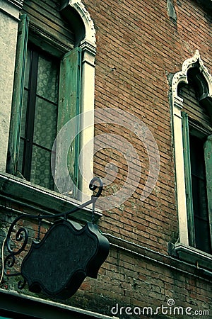 Old restaurant BLANK sign in Venice