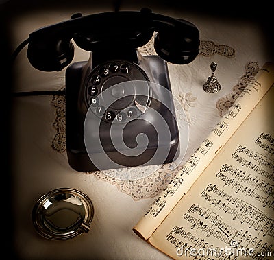Old retro bakelite telephone