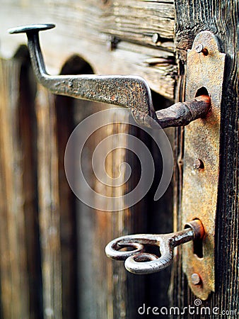 Old and Rusted Vintage Door Handle and Beautiful Key