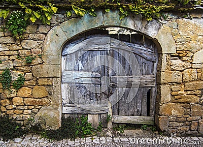 Old rustic wooden gate