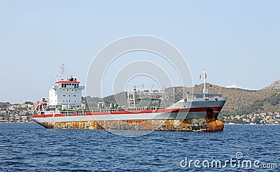 Old rusty cargo ship