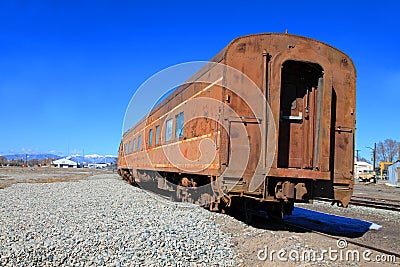 Old rusty Pullman train car