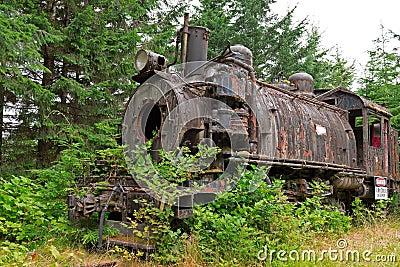 Old rusty steam locomotive