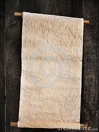 Old scroll on wooden