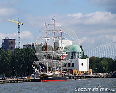 Old ship in Port of Rotterdam