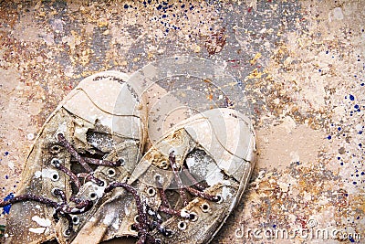 Old shoes dirty color