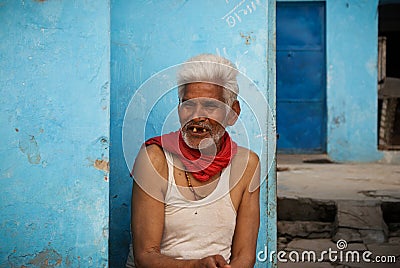 Old smiling gap-toothed man in India