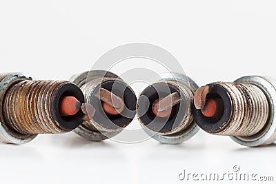 Old Spark Plugs - Gasoline-powered Cars Stock Photo ...
