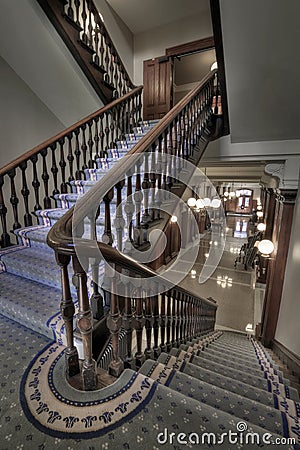 Old Staircase Into Hallway