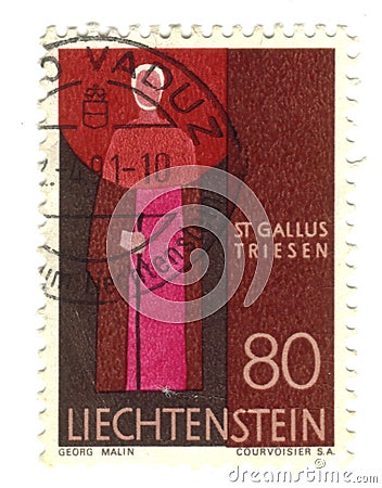 Old stamp from Liechtenstein