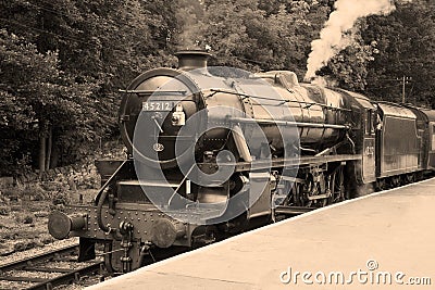 Old Steam Train in Black and White