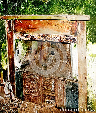 Old Stove and Fireplace