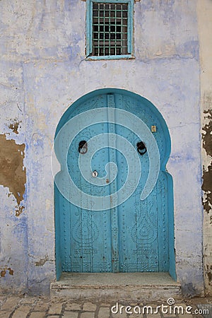 Old style blue door