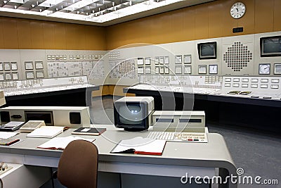 Old style control room of the Nuclear Power Plant