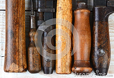 Old Tool Handles Closeup