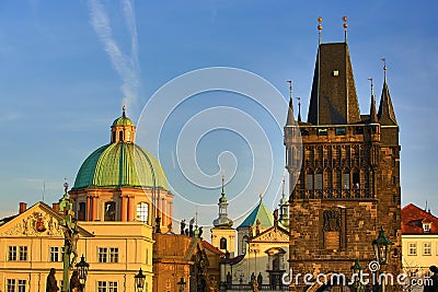 Old Town Bridge Tower, St. František z Assisi Church, Old Buildings, Moldau, Old Town, Prague, Czech Republic