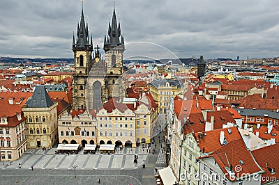 The Old Town Square in the center of Prague