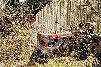 Old Tractor and Barn