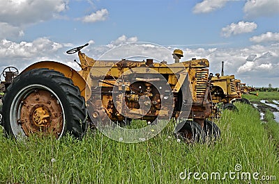 Old tractor in long grass
