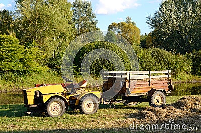 Old tractor in the park