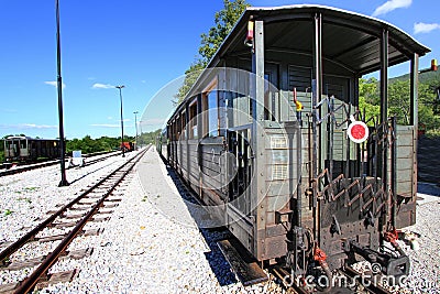 Old train wagon in station