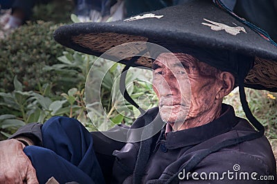 Old tribal chief of Yi people