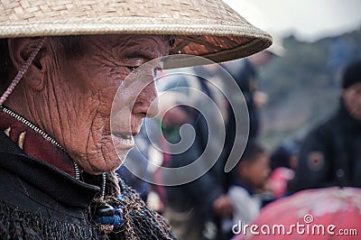 An old tribal chief of Yi people