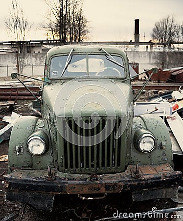 Old truck in dump