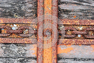 The old truck floor with chain line