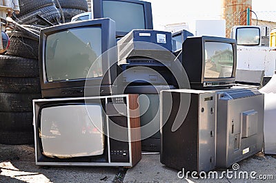 Old TV electronic waste