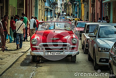 Old vintage Cuban car at Havana street