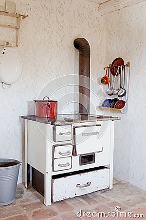 Old vintage kitchen at that time - Stock Photo