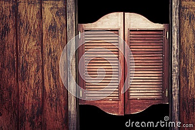 Old vintage wooden saloon doors