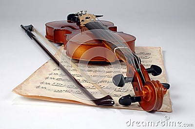 Old Violin and Music Sheet