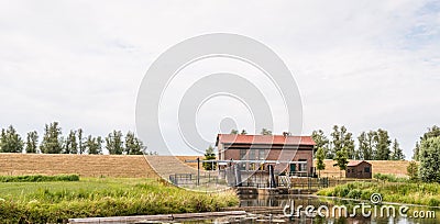 Old water pumping station in a Dutch polder