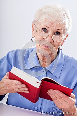 Old woman with book