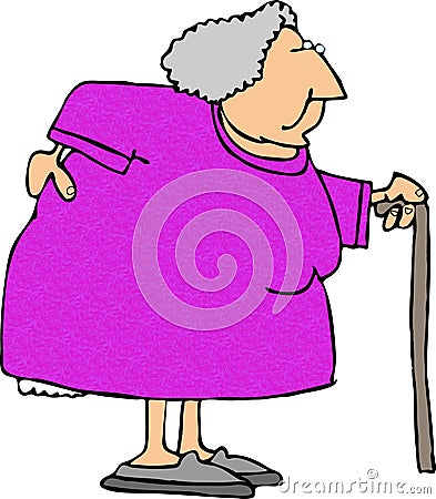 Old Woman With A Sore Back Stock Photo - Im