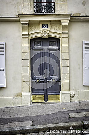 Old wood arch entry door