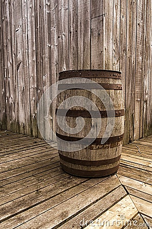 Old wood barrel