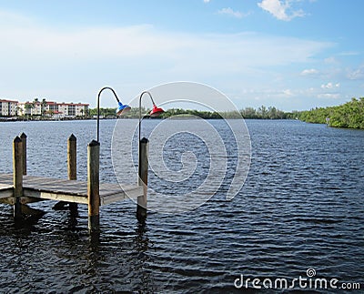 Old Wooden Boat Dock By An Inlet In Naples Florida Royalty Free Stock 