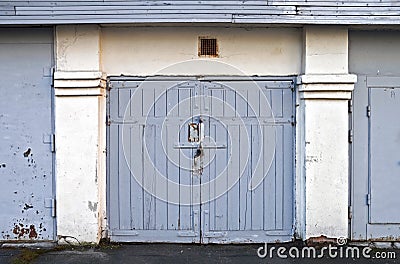 Old wooden garage gate