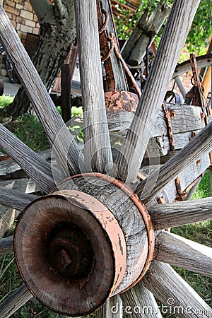 Old Wooden Wheel and spokes