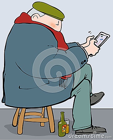 Older man with ipad