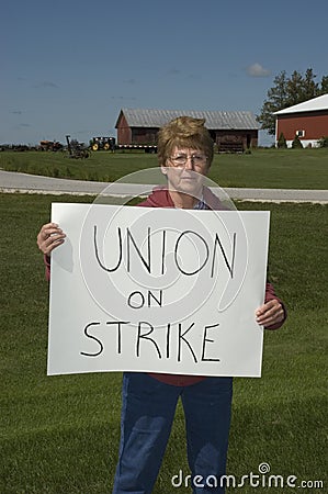 Older Woman on Strike, Blue Collar Worker