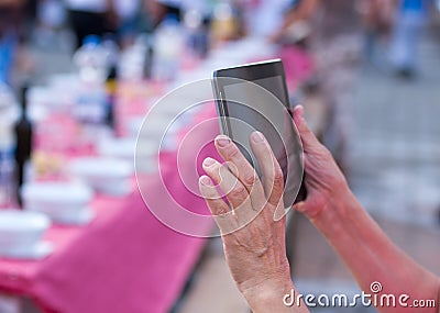 Older woman with tablet