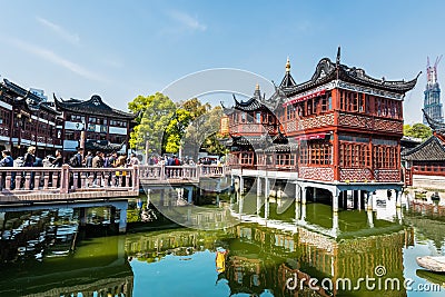Oldest tea house of Fang Bang Zhong Lu old city shanghai china