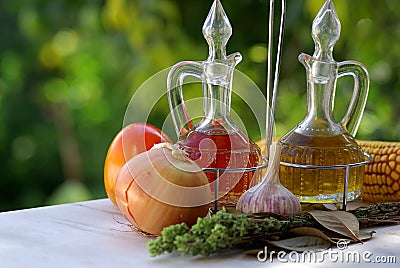 Olive oil and vinegar